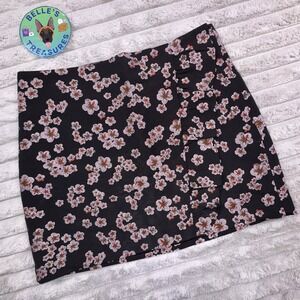 Express Size‎ 8 Mini Ruffle Lined All Over Embroidered Cherry Blossom Skirt